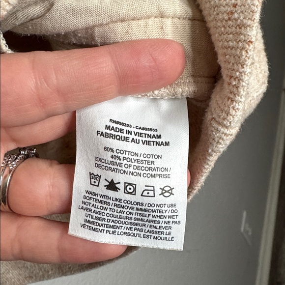 Nike Womens Sweatshirt Size L Beige 1/4 Zip Pockets Long Sleeve Pullover Fleece - Picture 5 of 6